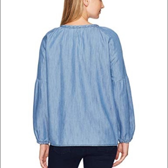 Jag Casper Chambray Blouse Shirt Top Small - Picture 2 of 6